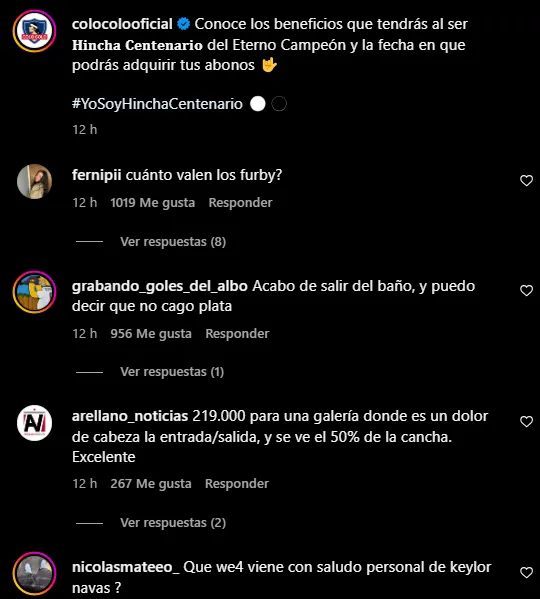 Captura Instagram de Colo Colo