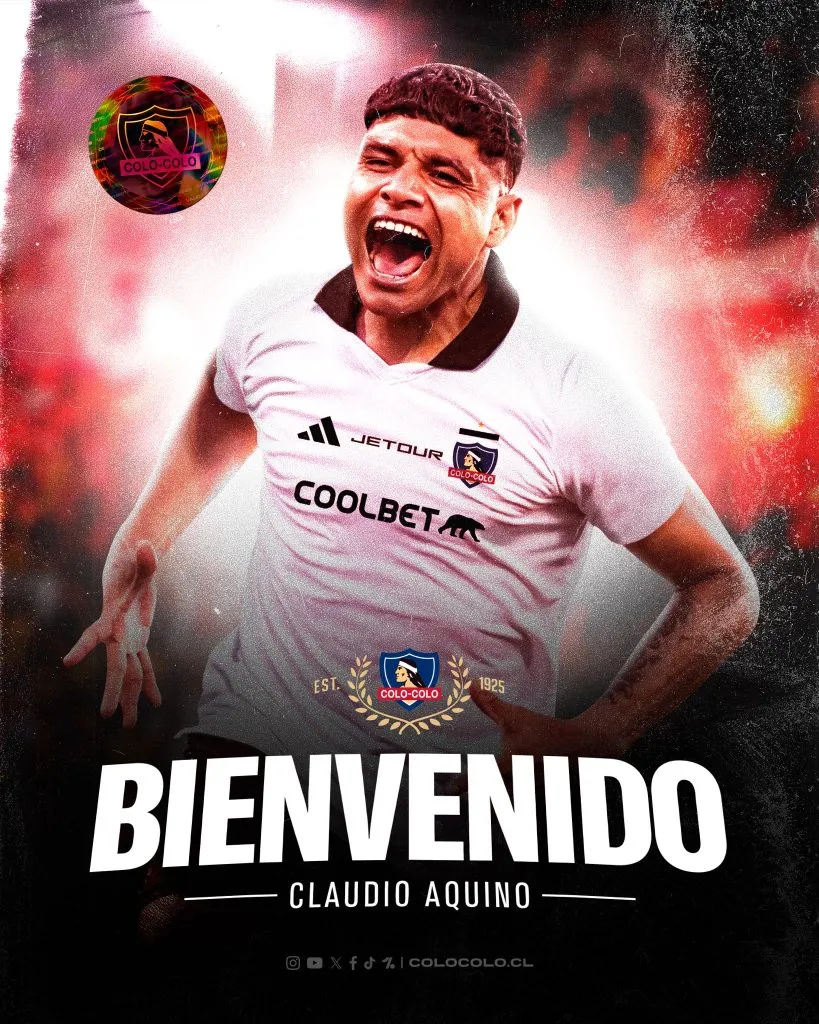Claudio Aquino oficializado como refuerzo albo. (Foto: @ColoColo)