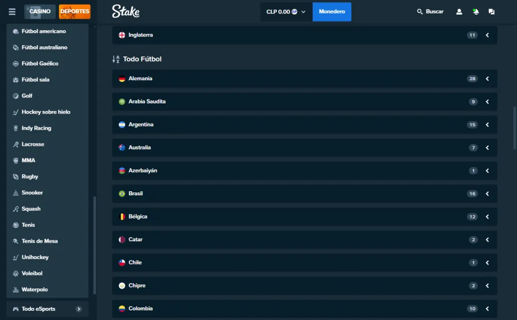 código de stake chile