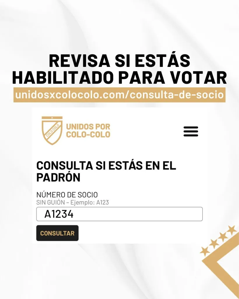 Plataforma para revisar padrón electoral para las elecciones del CSD. Colo Colo.