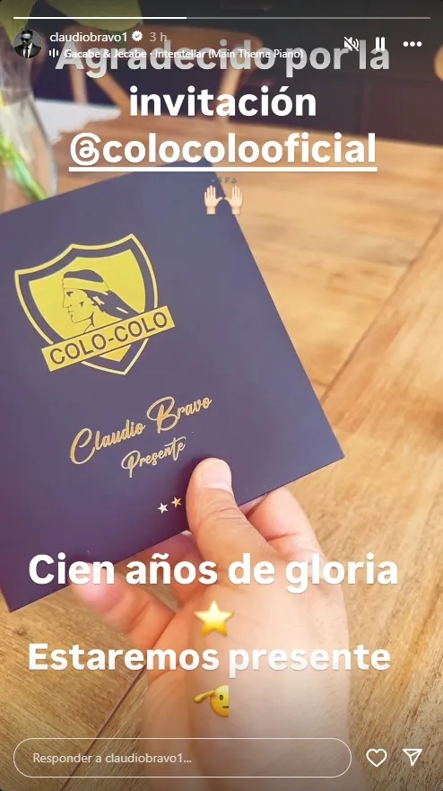La historia que subió Claudio Bravo. (Foto: captura)