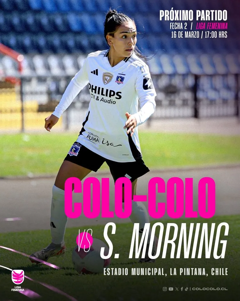 Programación del partido de Colo Colo femenino. (Foto: @ColoColoFem)