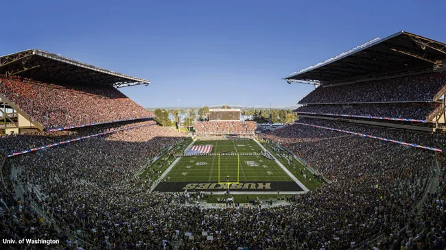 El antes y el después del Husky Stadium