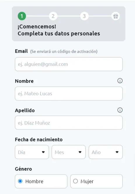 Betano Registro Paso 1