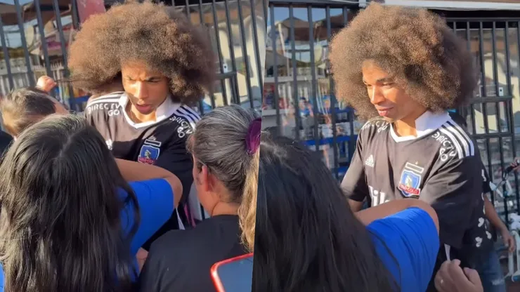 Tiktoker alemán usó la camiseta de Colo Colo en La Pintana y se hizo viral.