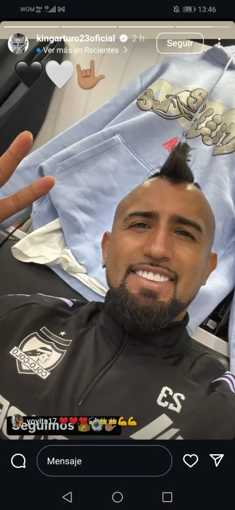 Arturo Vidal entrenando con Colo Colo.