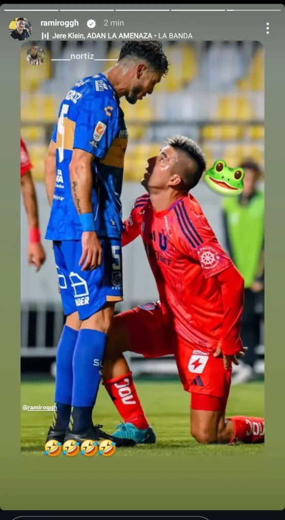 La imagen compartida por Ramiro González burlándose de la U.