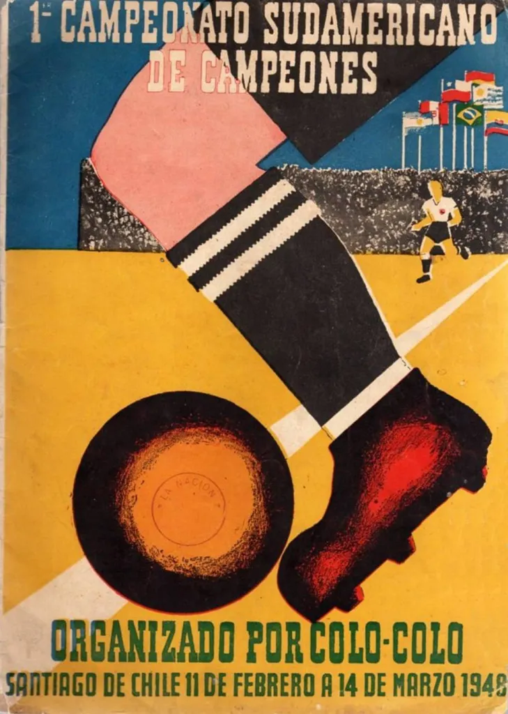 El afiche del primer Campeonato Sudamericano de Campeones, precursor de la Copa Libertadores.