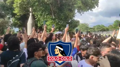 Público colombiano se desbordó para recibir a Colo Colo en el entrenamiento.