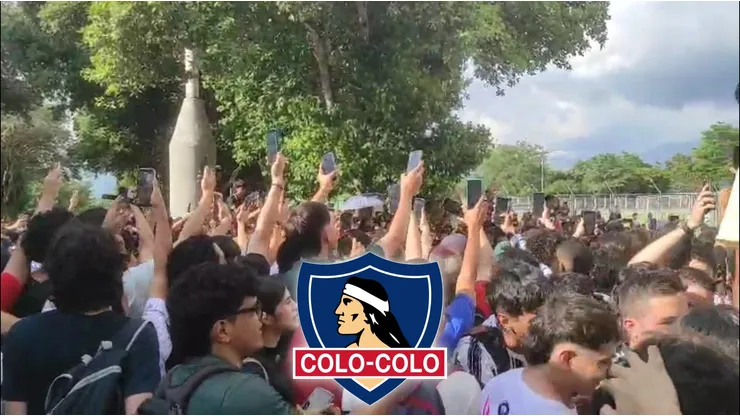Público colombiano se desbordó para recibir a Colo Colo en el entrenamiento.