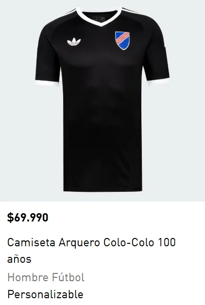 La camiseta de arquero de Colo Colo en el Centenario. 