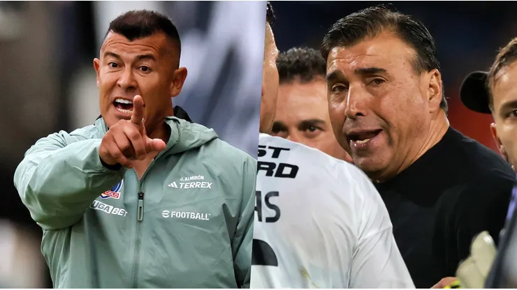 Jorge Almirón y Héctor Robles terminaron calientes tras empate de Colo Colo vs Wanderers. | Imagen: Photosport.