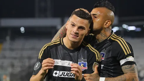 La especial dedicatoria en la celebración del gol de Lucas Cepeda en el Colo Colo vs Racing.