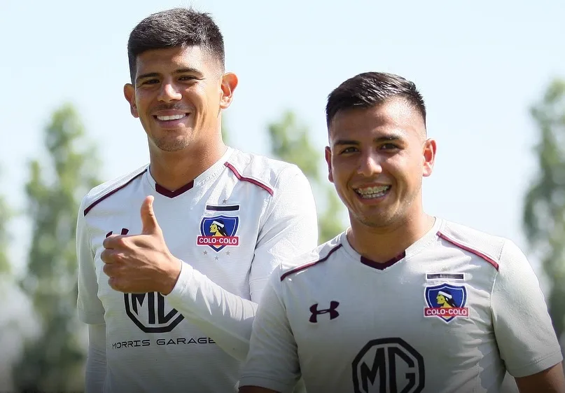 José Matías Aguilera junto a Esteban Pavez en Colo Colo, año 2019. | Imagen: Colo Colo.