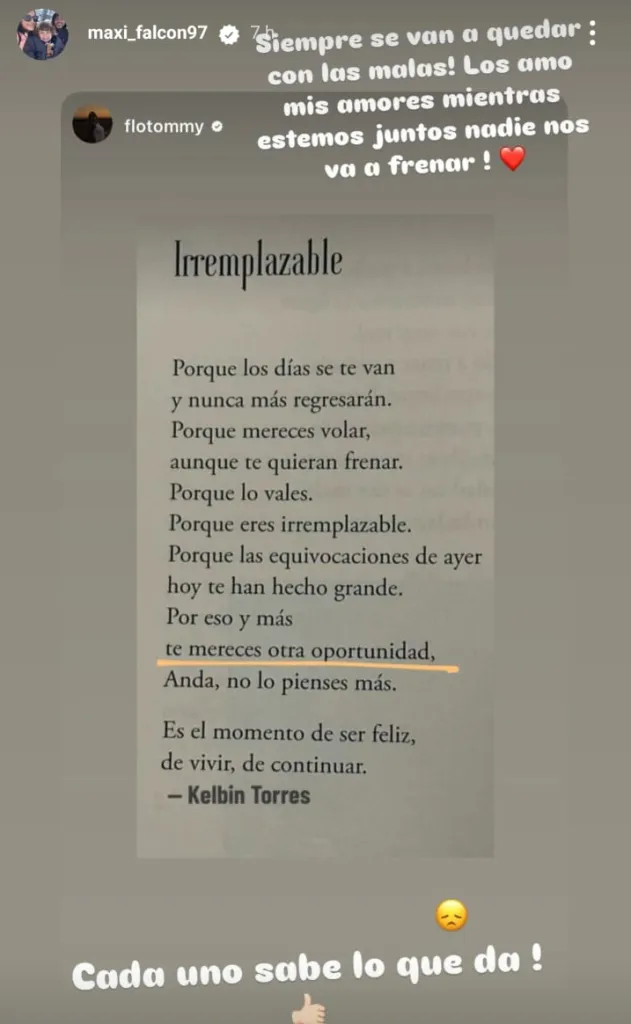 Los mensajes de Maximiliano Falcón y su señora tras la caída de Colo Colo en Copa Libertadores.