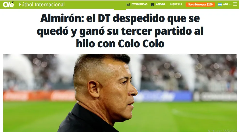 Jorge Almirón acapara la atención en la prensa argentina. | Imagen: Diario Olé.