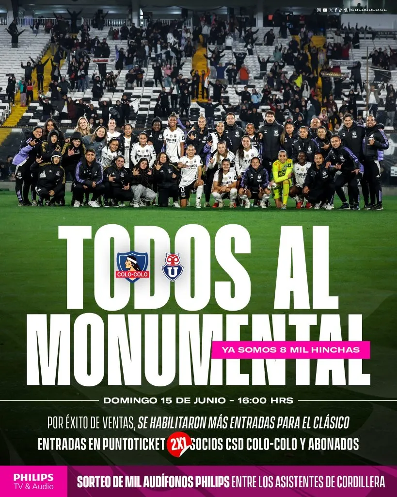 Información para el Superclásico femenino. (Foto: @ColoColoFem)