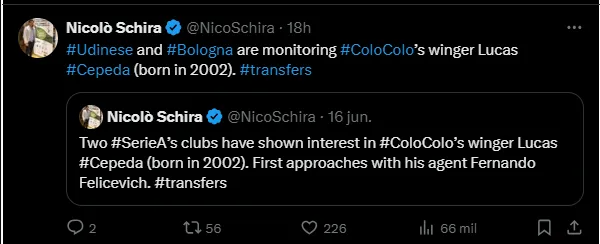 Lucas Cepeda es seguido desde Italia.