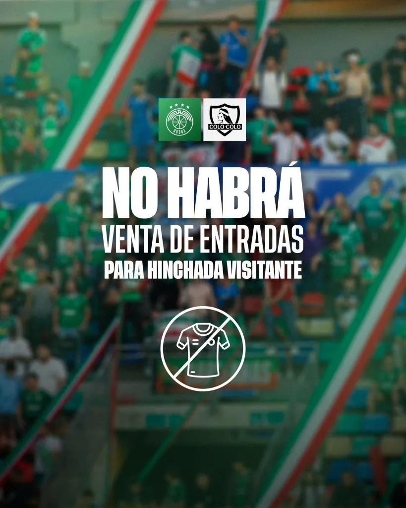Audax vs Colo Colo se jugará sin hinchas albos | Foto: Audax Italiano