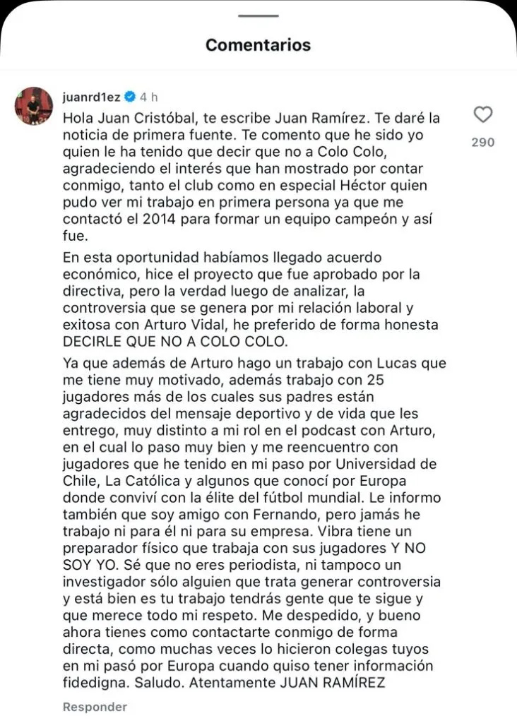 Comentario de Juan Ramírez.