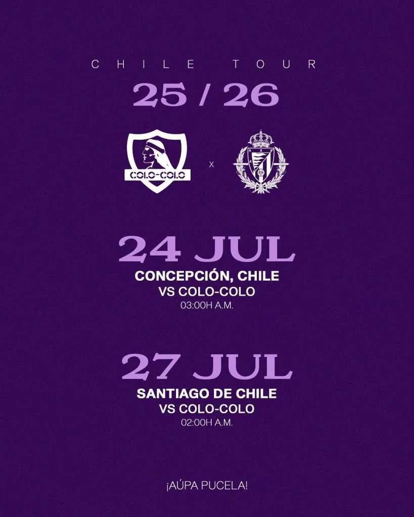 Programación de los partidos amistosos en horario español. (Foto:  @realvalladolid)