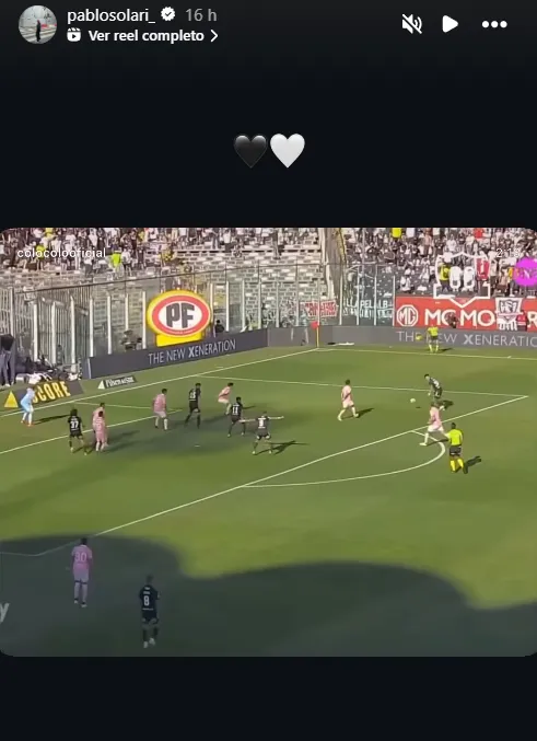 Pablo Solari recordó su golazo a la UC jugando por Colo Colo | Foto: Instagram