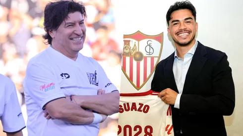 La reacción de Zamorano a la llegada de Suazo a Sevilla.