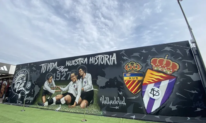 El nuevo mural inaugurado en el Estadio Monumental. Imagen: Marca Valladolid