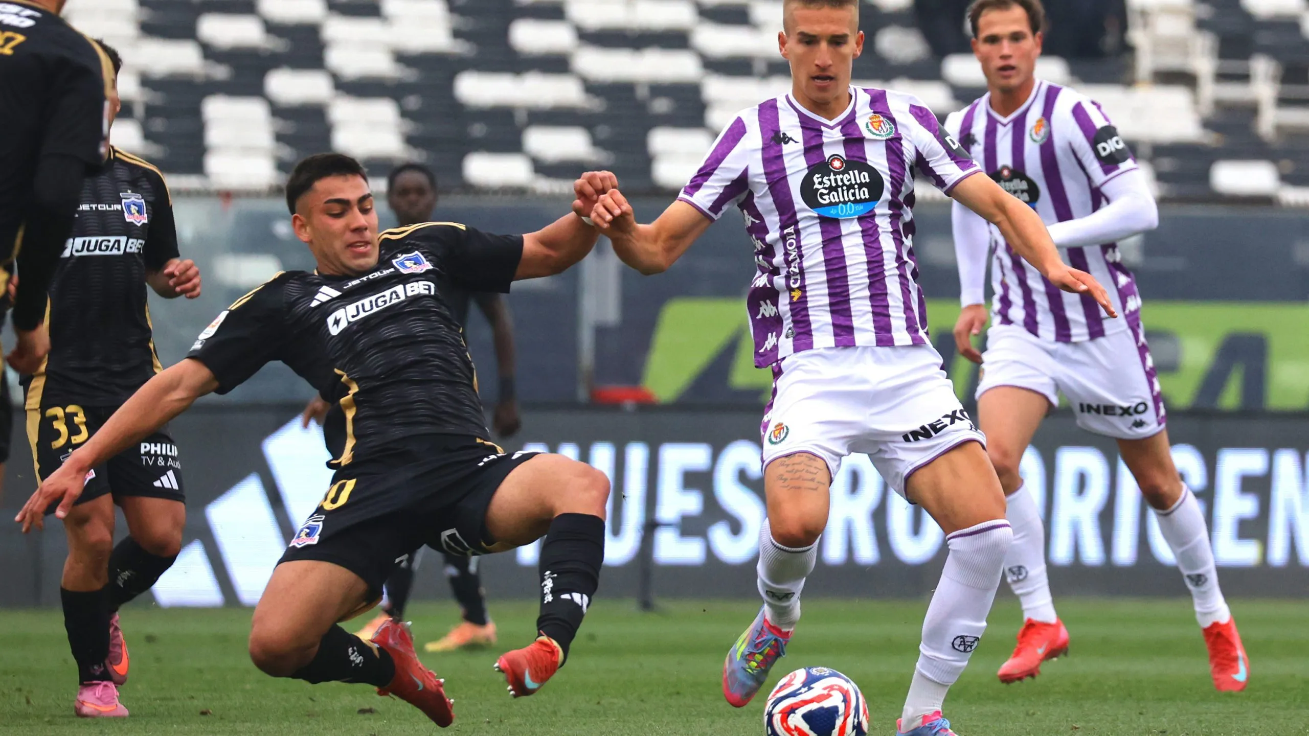 Nicolás Suárez fue uno de los puntos altos del Cacique en el amistoso ante el Real Valladolid. 