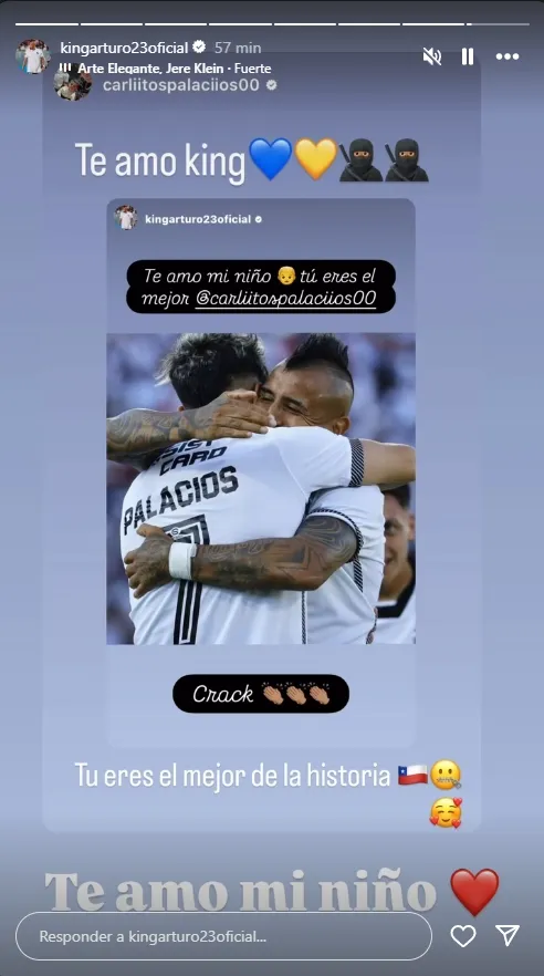 Los cariños mensajes de Vidal y Palacios.