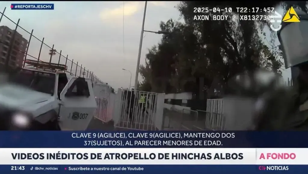 Cámara de Carabineros en la tragedia del Monumental.