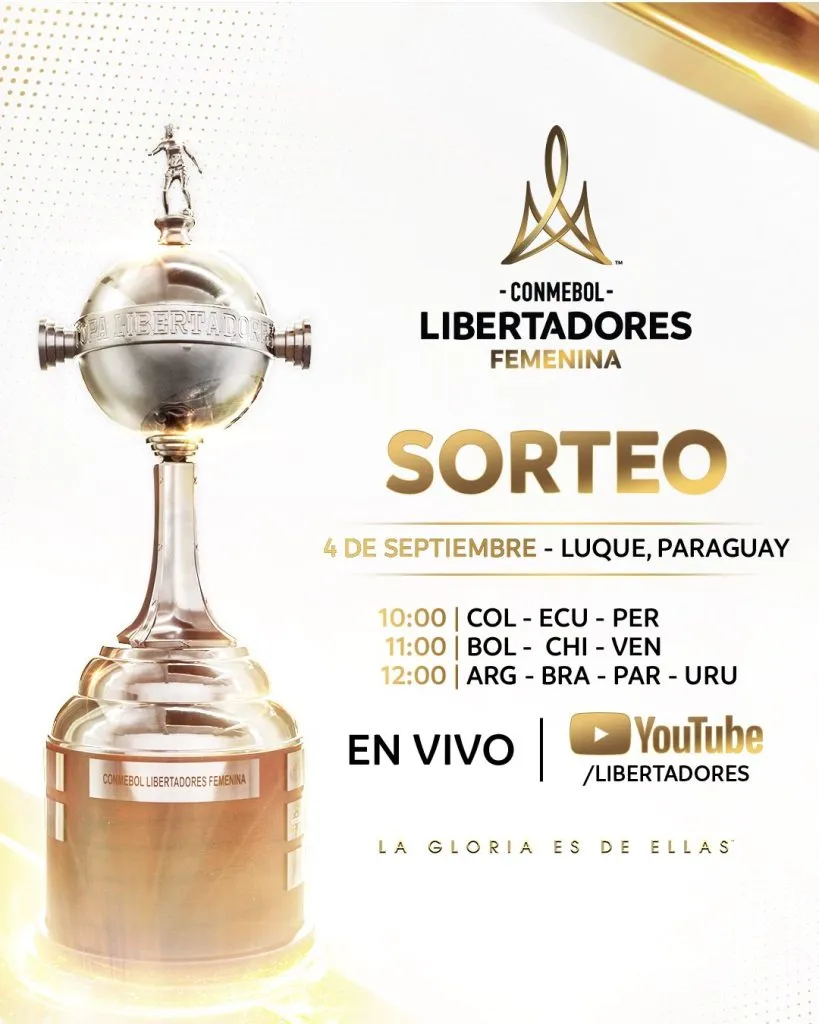 Sorteo de la Libertadores femenina. (Foto: @LibertadoresFEM)