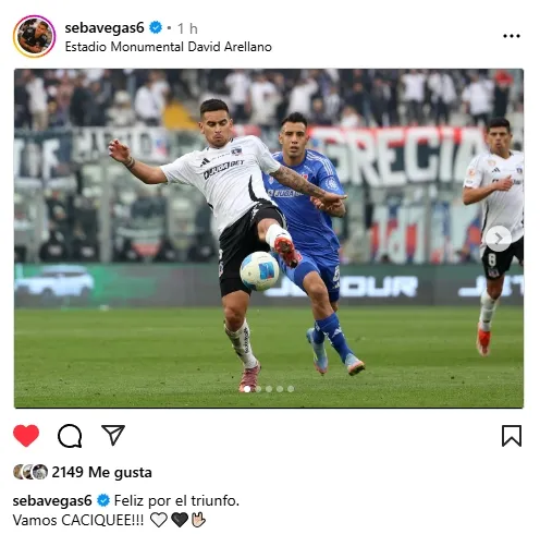 Publicación de Sebastián Vegas.