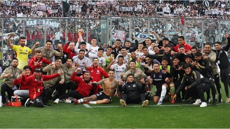 La celebración de los jugadores de Colo Colo tras ganarle a la U.