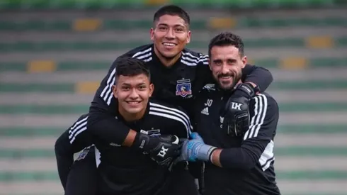 Eduardo Villanueva junto a Brayan Cortés y Fernando de Paul.