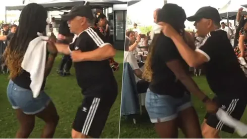 Carlos Caszely se luce bailando cueca junto a Mary Valencia en Colo Colo.