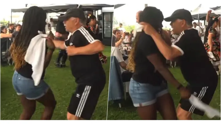 Carlos Caszely se luce bailando cueca junto a Mary Valencia en Colo Colo.