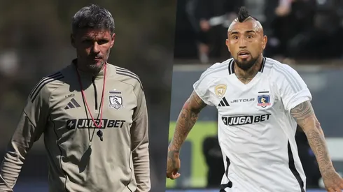 Fernando Ortiz le raya la cancha a Arturo Vidal.