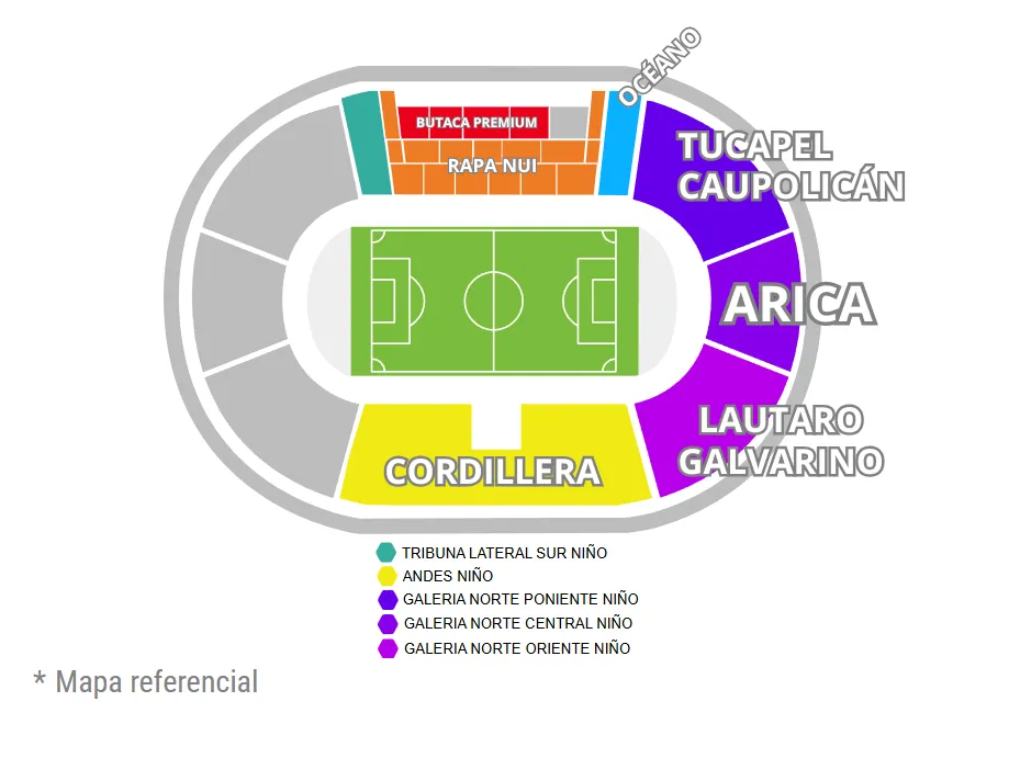 Así queda la distribución de los abonados del Estadio Monumental en el Estadio Nacional. Foto: Captura/DaleAlbo.