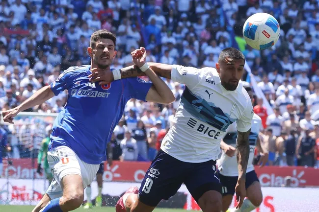 Universidad Católica y Universidad de Chile se enfrentaron en el Clásico Universitario por la fecha 25 de la Liga de Primera 2025. Foto: Jonnathan Oyarzun/Photosport