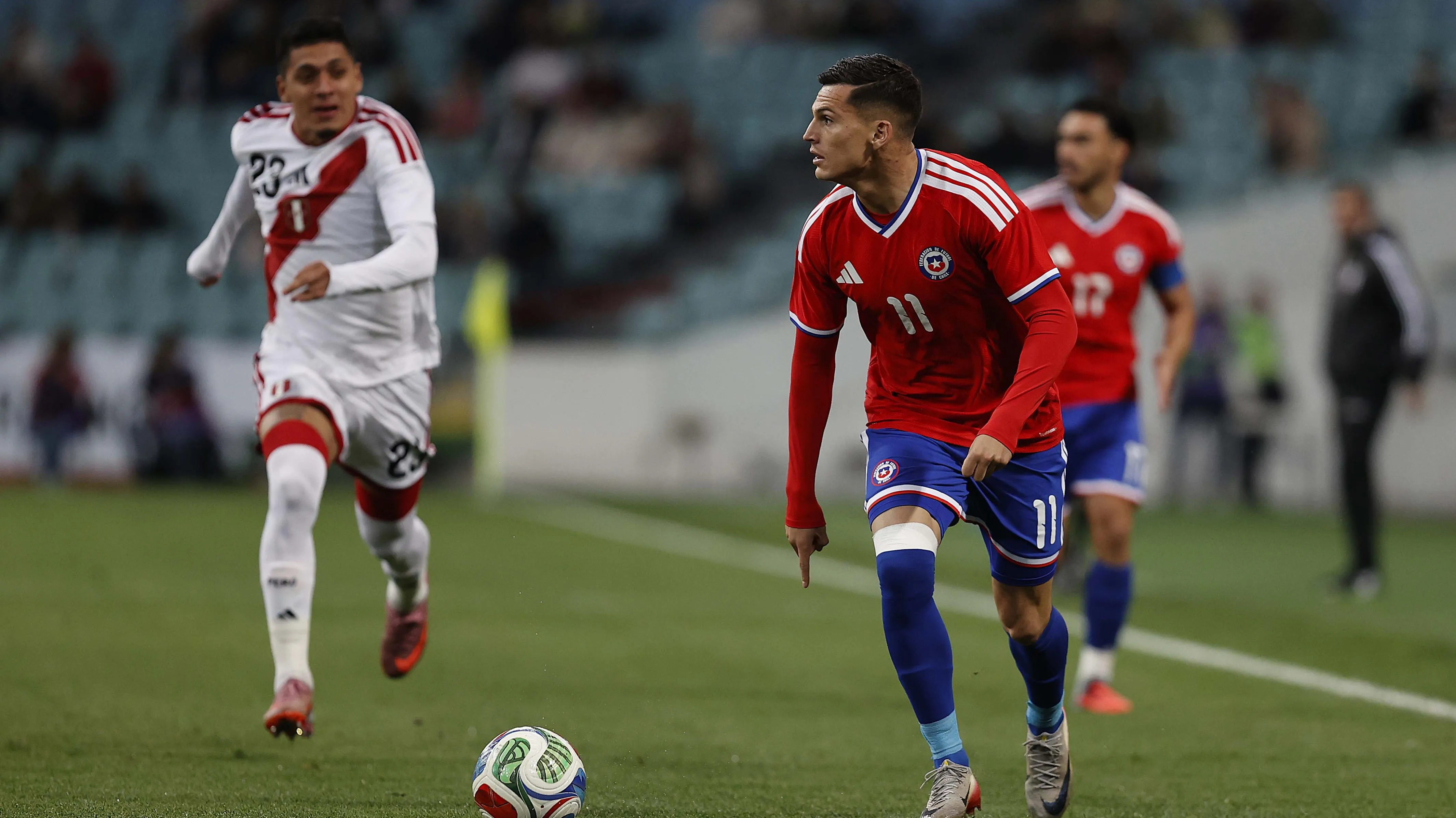 Lucas Cepeda sumó 85′ ante Perú en Rusia. Foto: Comunicaciones FFCh.