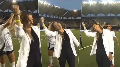 El baile de Silveira y Acevedo en la celebración del título de Colo Colo femenino.