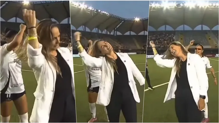 El baile de Silveira y Acevedo en la celebración del título de Colo Colo femenino.