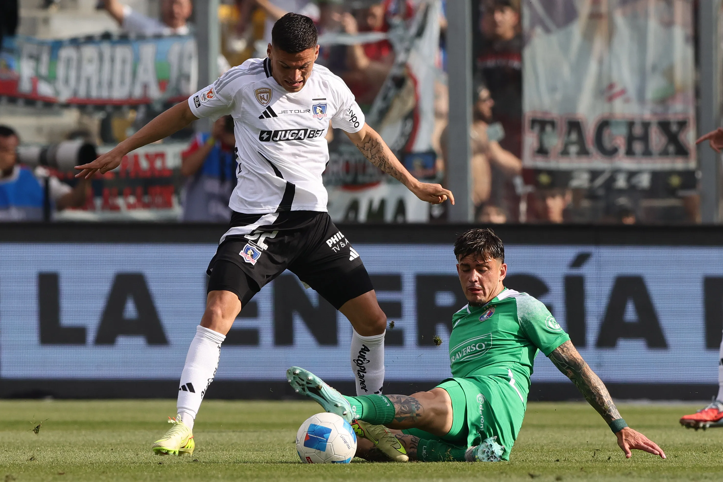 Lucas Cepeda en el partido frente al Audax Italiano. (Foto: Photosport)