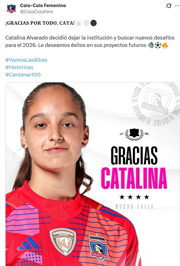 La despedida de Colo Colo femenino a la portera Catalina Mellado.