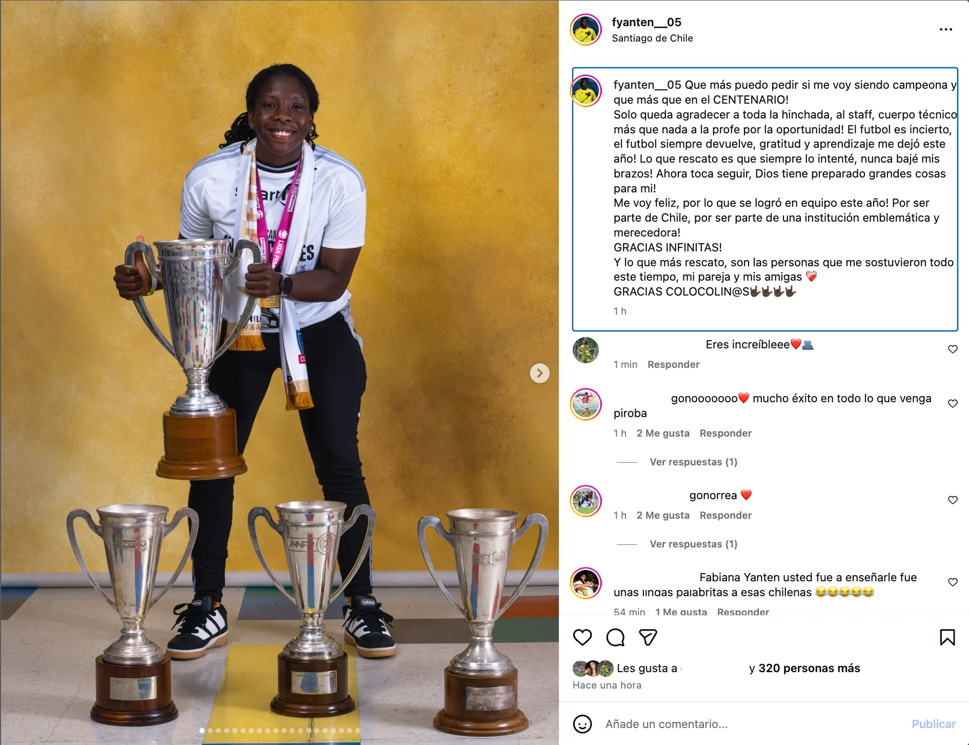 Fabiana Yantén despidiéndose del club.