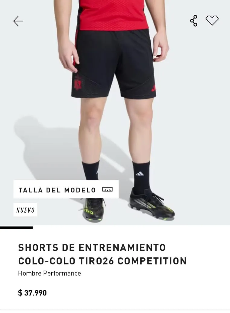 Short de entrenamiento para el 2026.