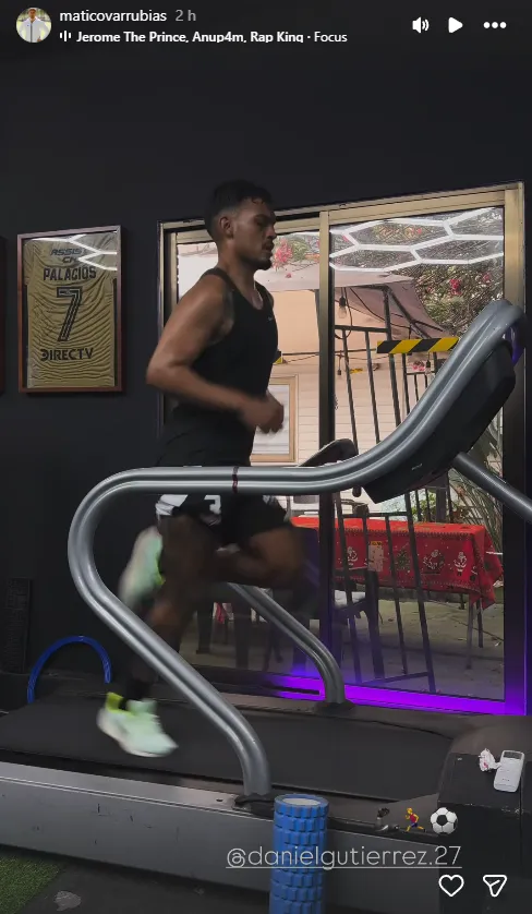 Daniel Gutiérrez entrenando por cuenta propia esta jornada | Foto: Instagram Matías Covarrubias