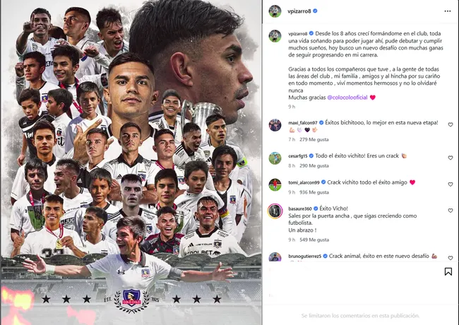 Vicente Pizarro se despidió de Colo Colo.