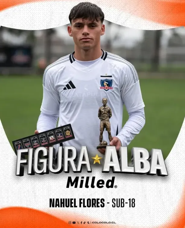 Nahuel Flores destacó en la sub 18 de Colo Colo y hoy juega en la sub 20 | Foto: Colo Colo